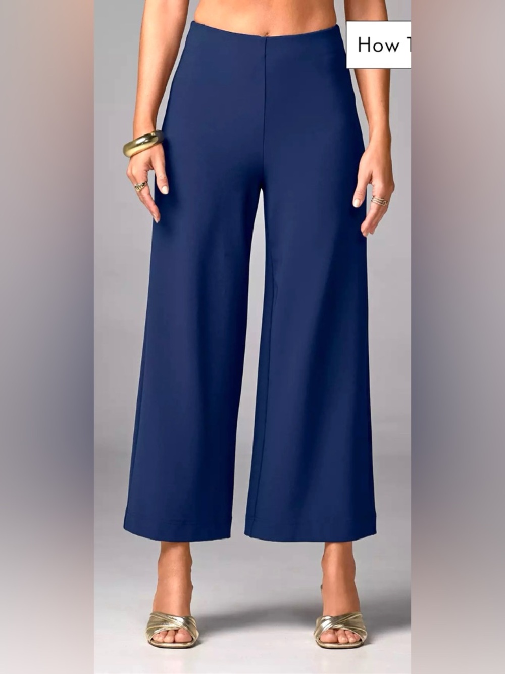 Boston Proper Wide-Leg Navy Palazzo Pants